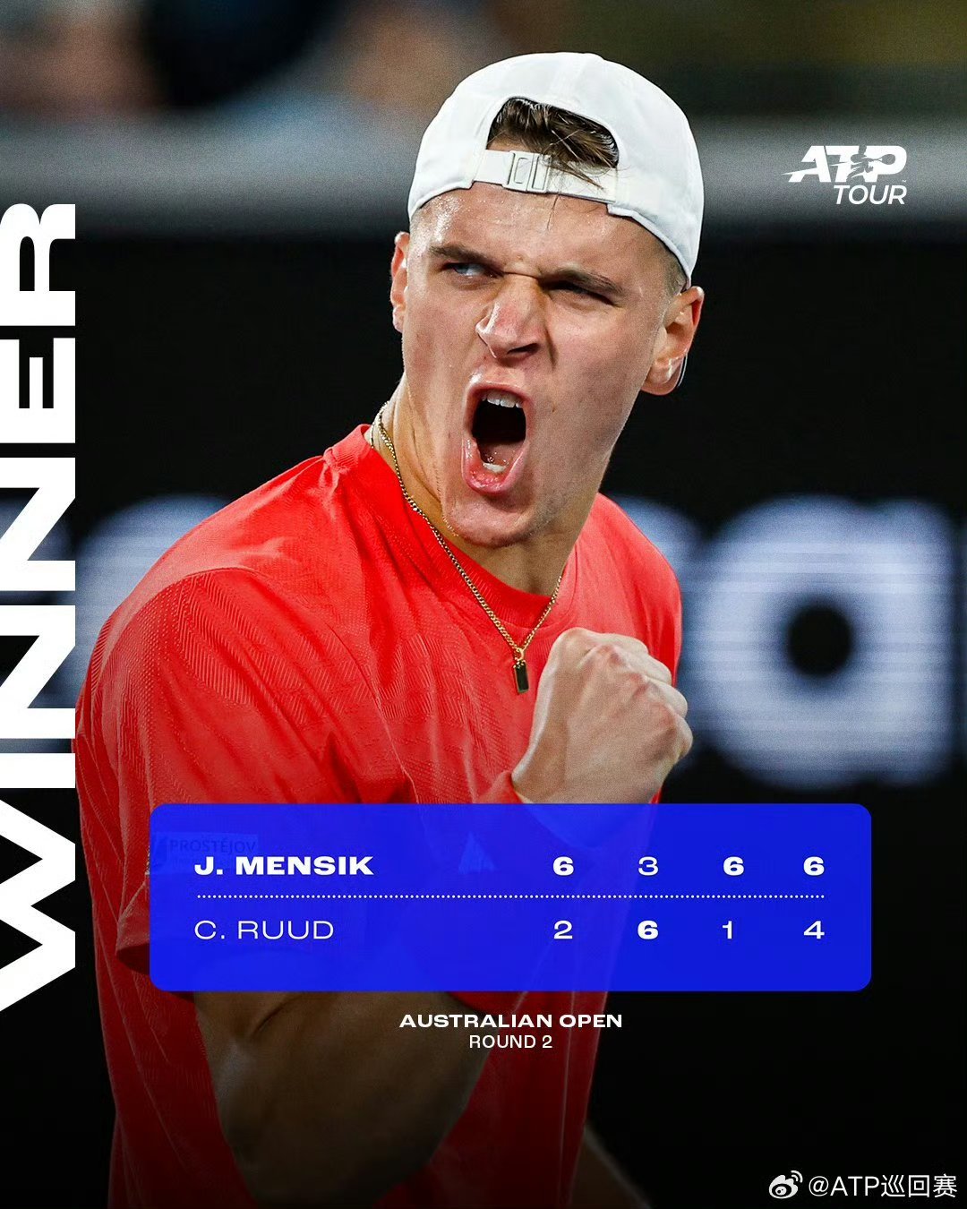 澳网逆转拉沃尔杯，鲁德扛起全队